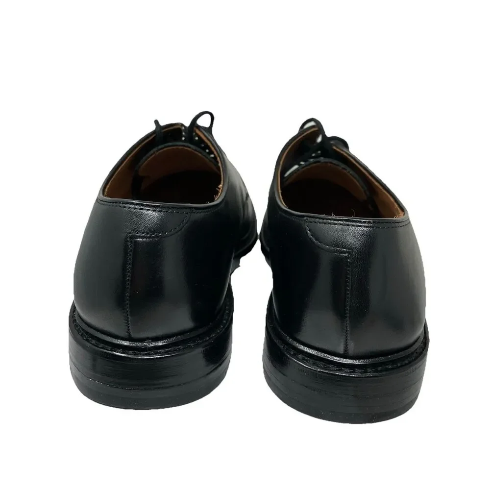 J.Crew‎ Ludlow Mens 7.5 Black Leather Derby Shoes Old Money Preppy Euro Summer
